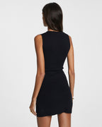 Womens Hex Keyhole Knit Dress Black Fitted Dresses - Black