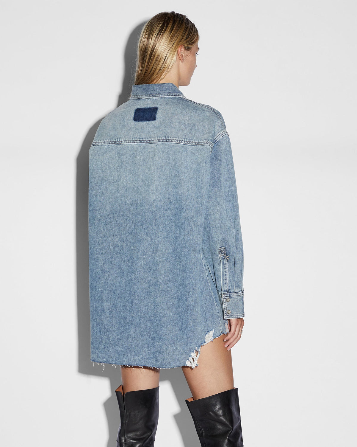 OVERSIZED SHIRT DRESS OVERKAST TRASHED