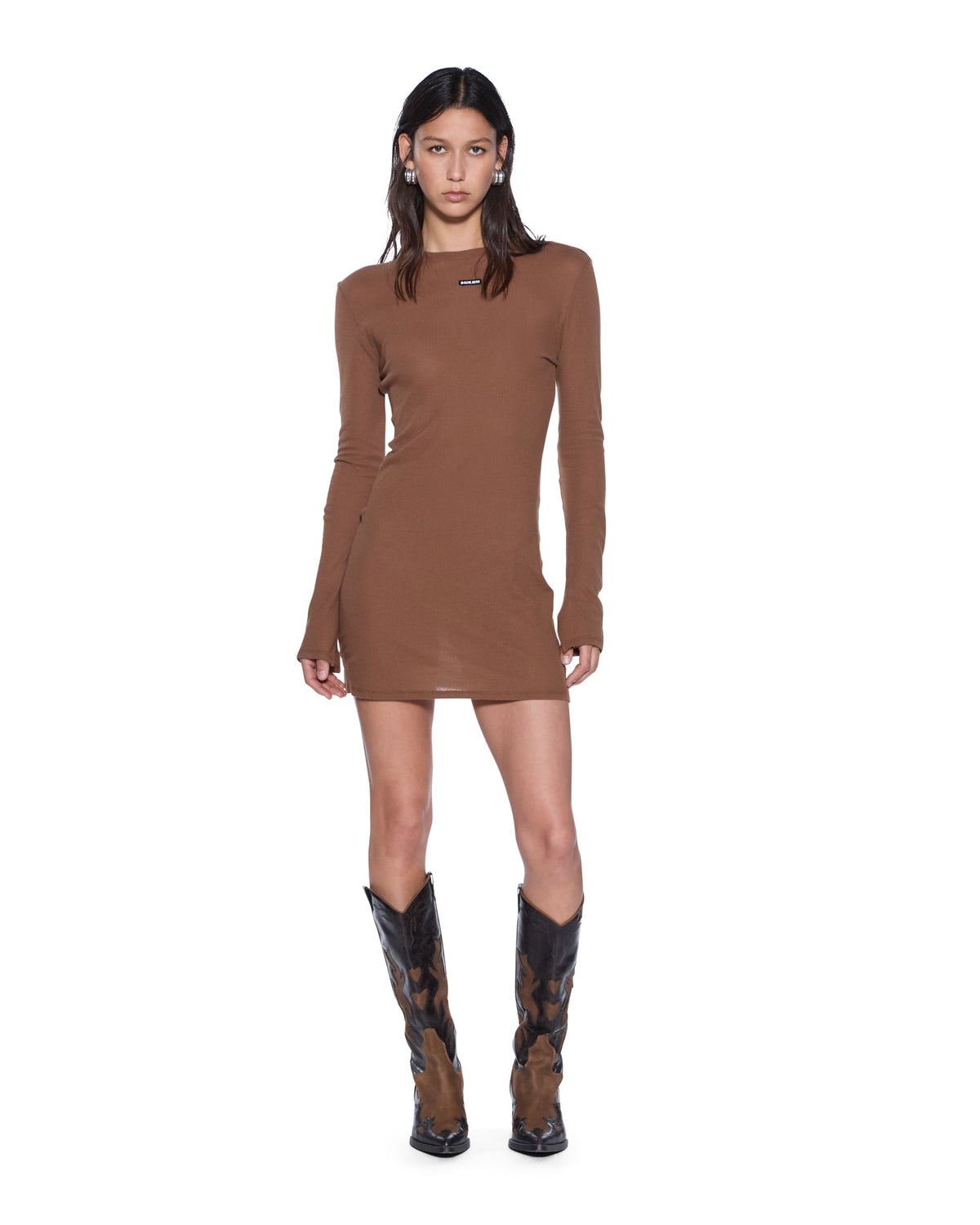 WOMENS CRAWFORD LS MINI DRESS CHOCOLATE DRESSES