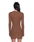 WOMENS CRAWFORD LS MINI DRESS CHOCOLATE DRESSES