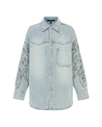 Womens Frontier Ls Shirt Paragon Patch Oversized Shirts - Denim