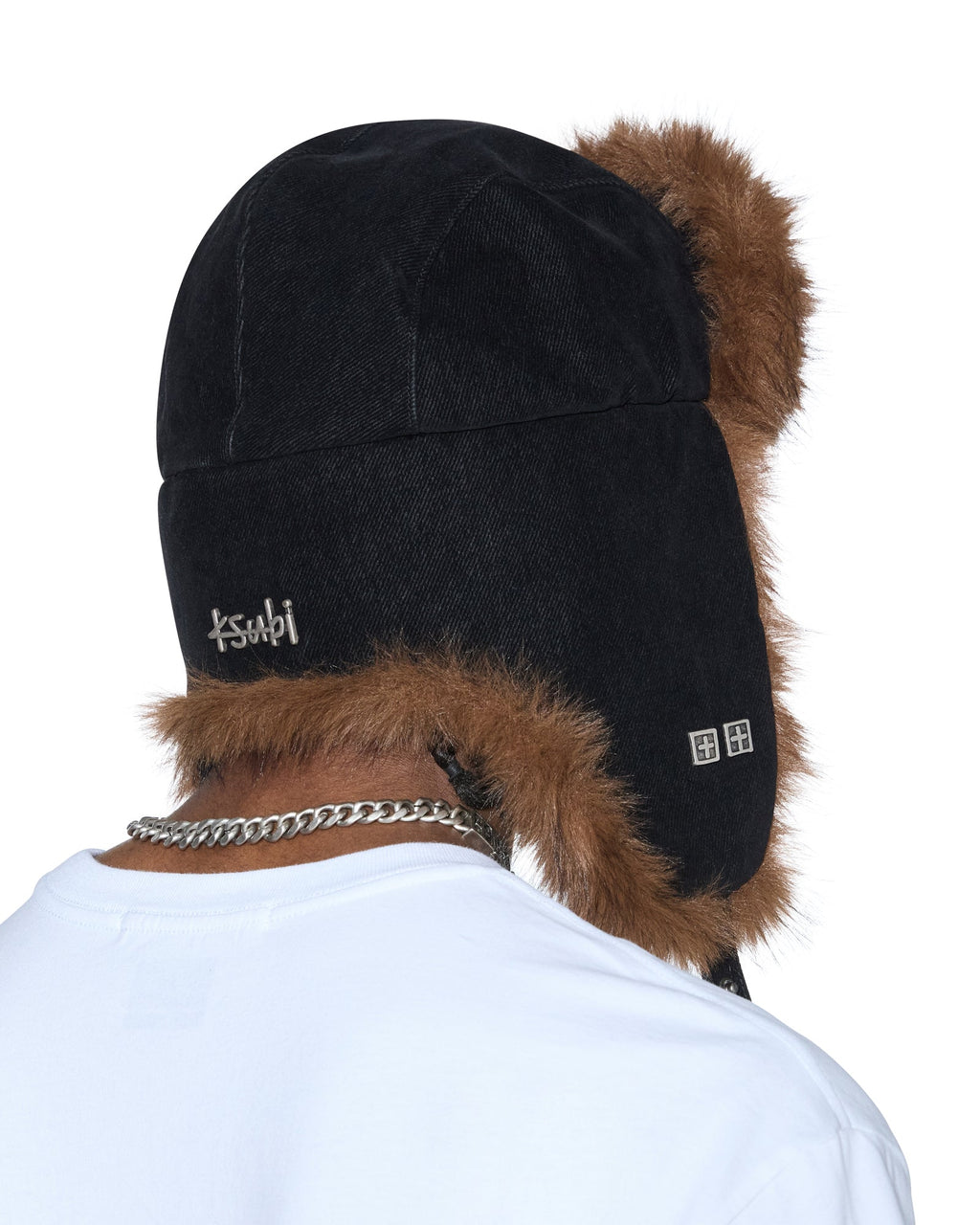 Trapper Hat Flocked Black Headwear - Black
