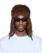 Trapper Hat Flocked Black Headwear - Black