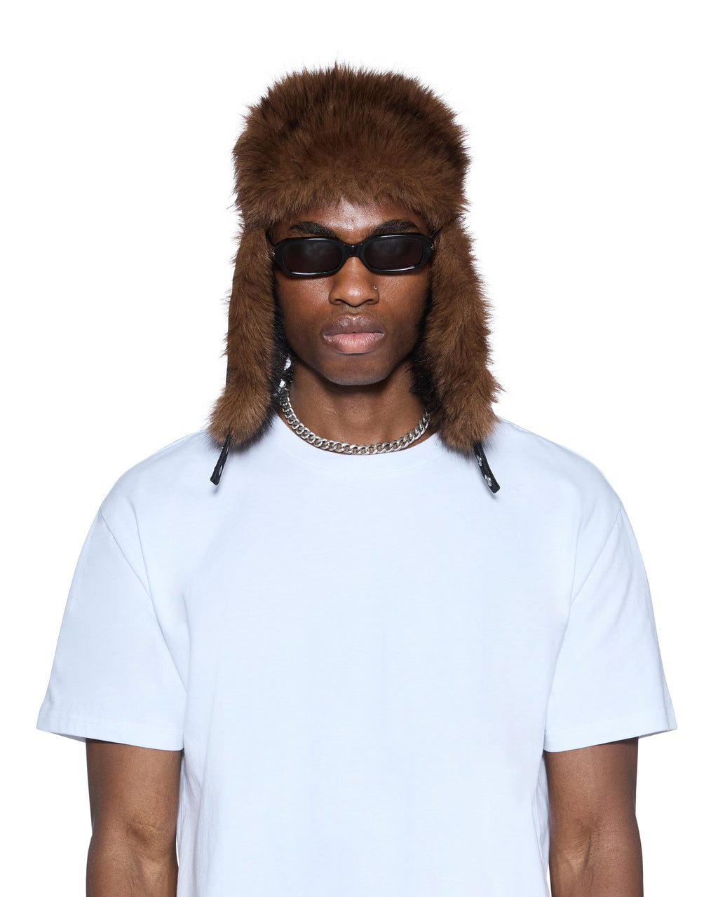 Trapper Hat Flocked Black Headwear - Black
