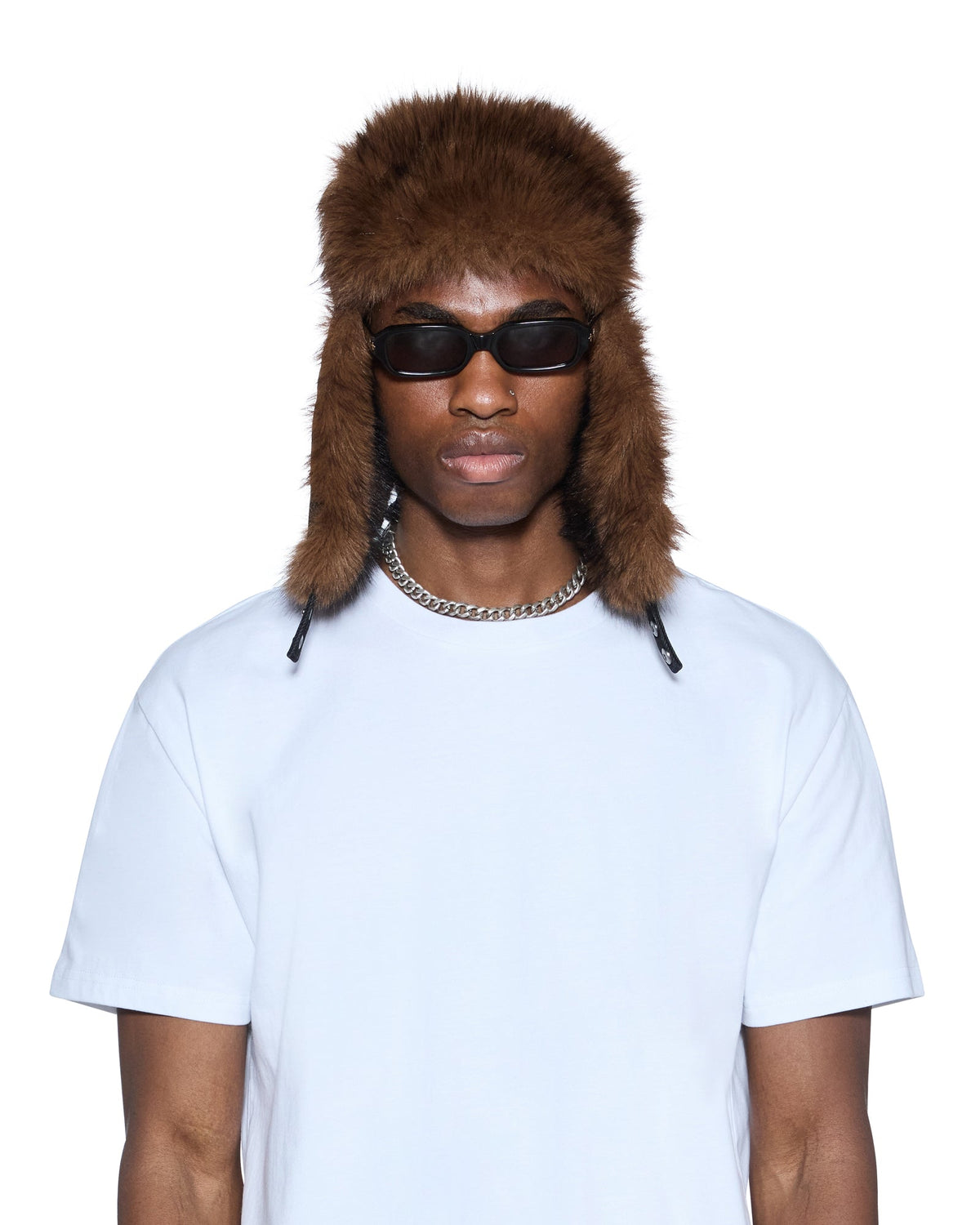Trapper Hat Flocked Black Headwear - Black