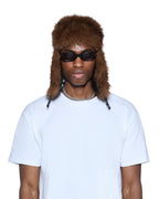 Trapper Hat Flocked Black Headwear - Black
