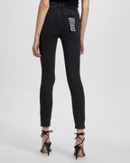 Womens Hi N Wasted Hell Cat Ripped Skinny Denim Jeans - Black