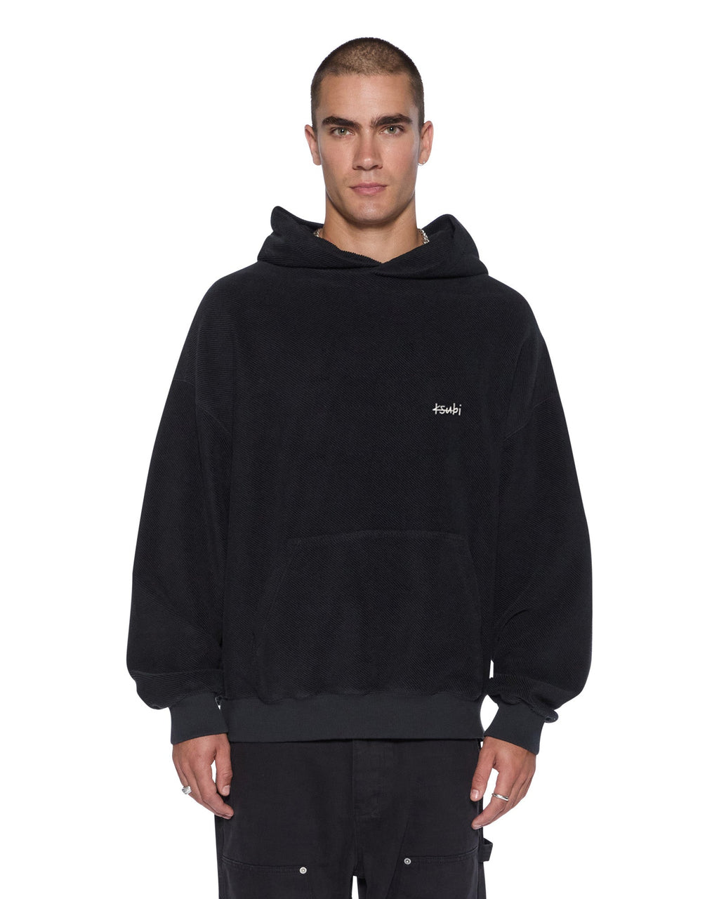Mens 1999 Ekcess Hoodie Jet Black Oversized Fleece - Black
