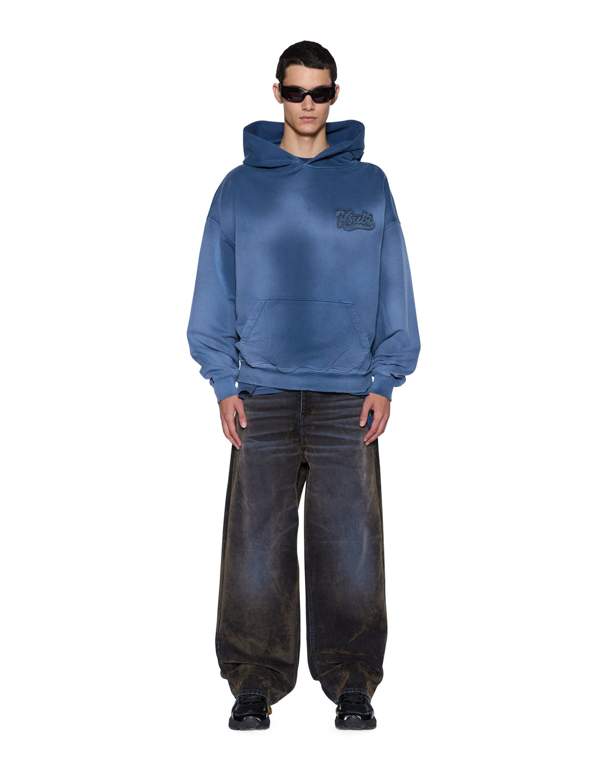 MENS ACE EKCESS HOODIE INK FADE FLEECE