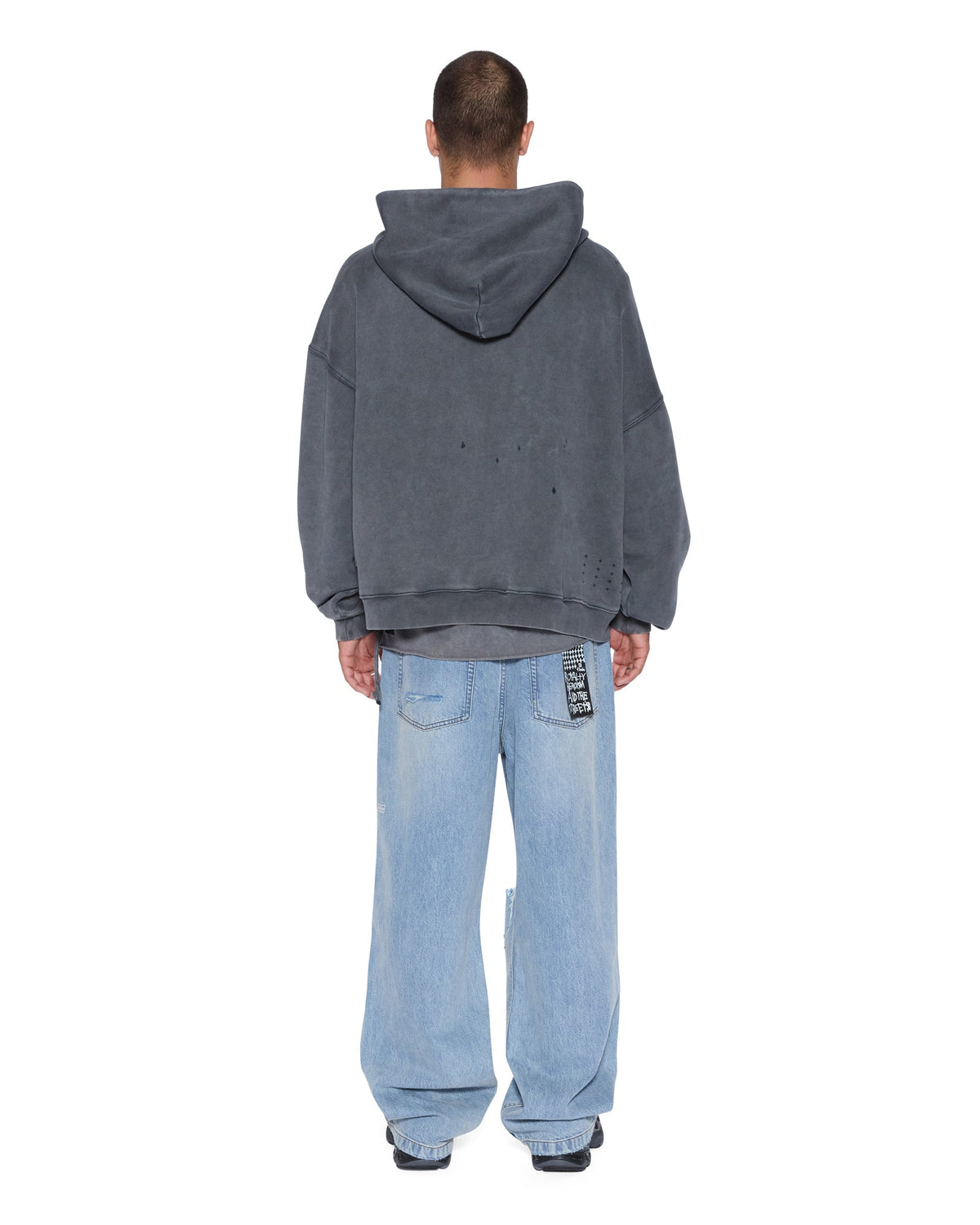 MENS BLASTED EKCESS HOODIE RHINO FLEECE