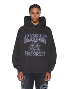 MENS ENGINE EKCESS HOODIE FADED BLACK FLEECE