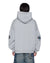 MENS  PATCHED EKCESS HOODIE GREY MARLE OVERSIZED FLEECE