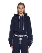 Womens Raceway Carter Slim Hoodie Navy Relaxed Fleece - Navy