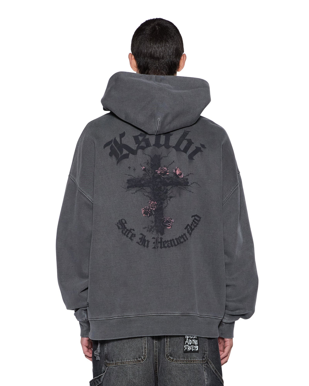 MENS THORNED EKCESS HOODIE CHARCOAL FLEECE