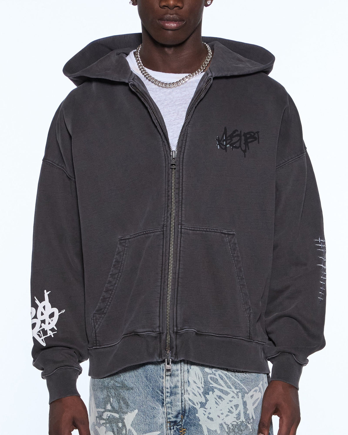 GRAFF EKCESS ZIP THRU HOODIE FADED BLACK