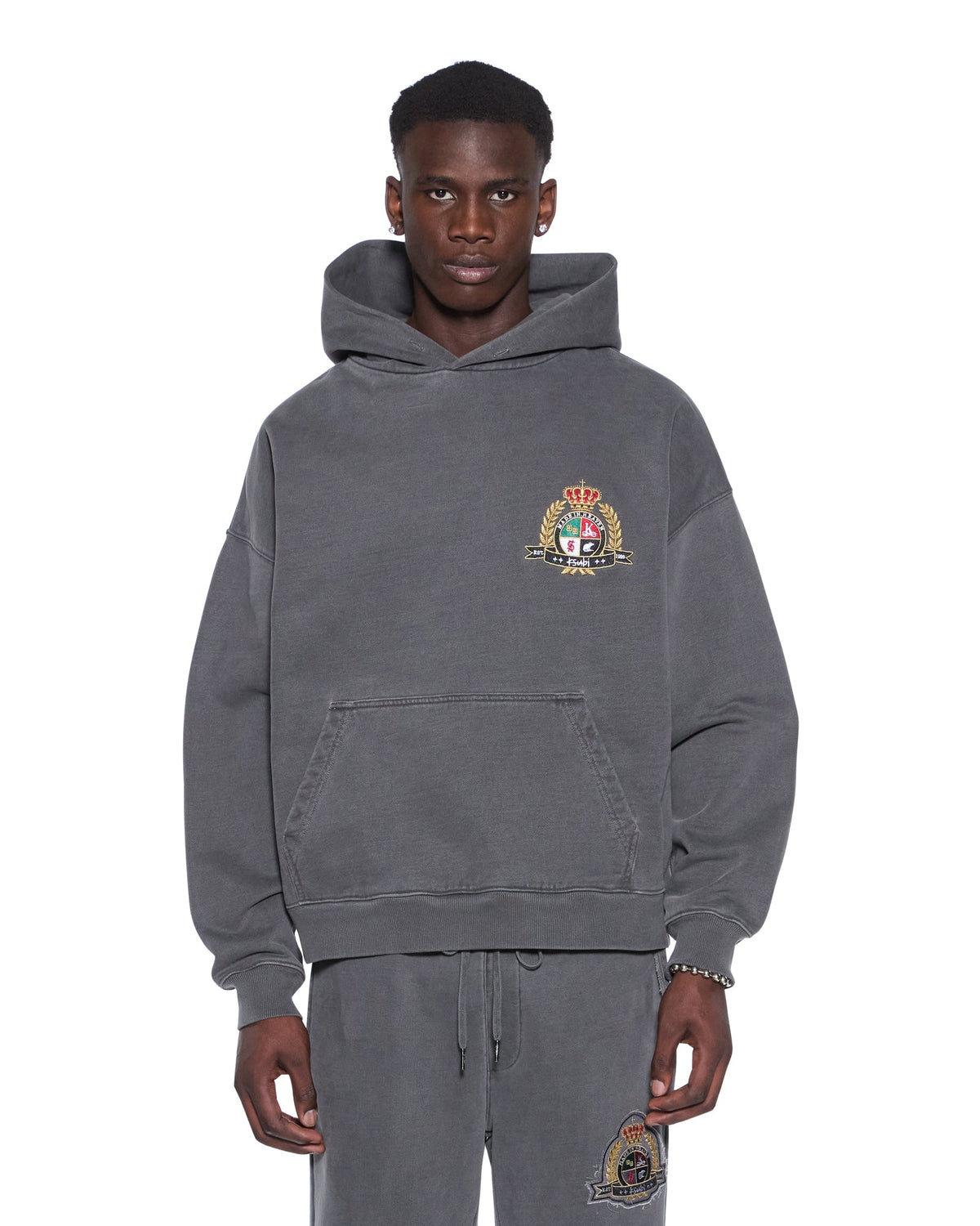 MENS KREST EKCESS HOODIE CHARCOAL FLEECE