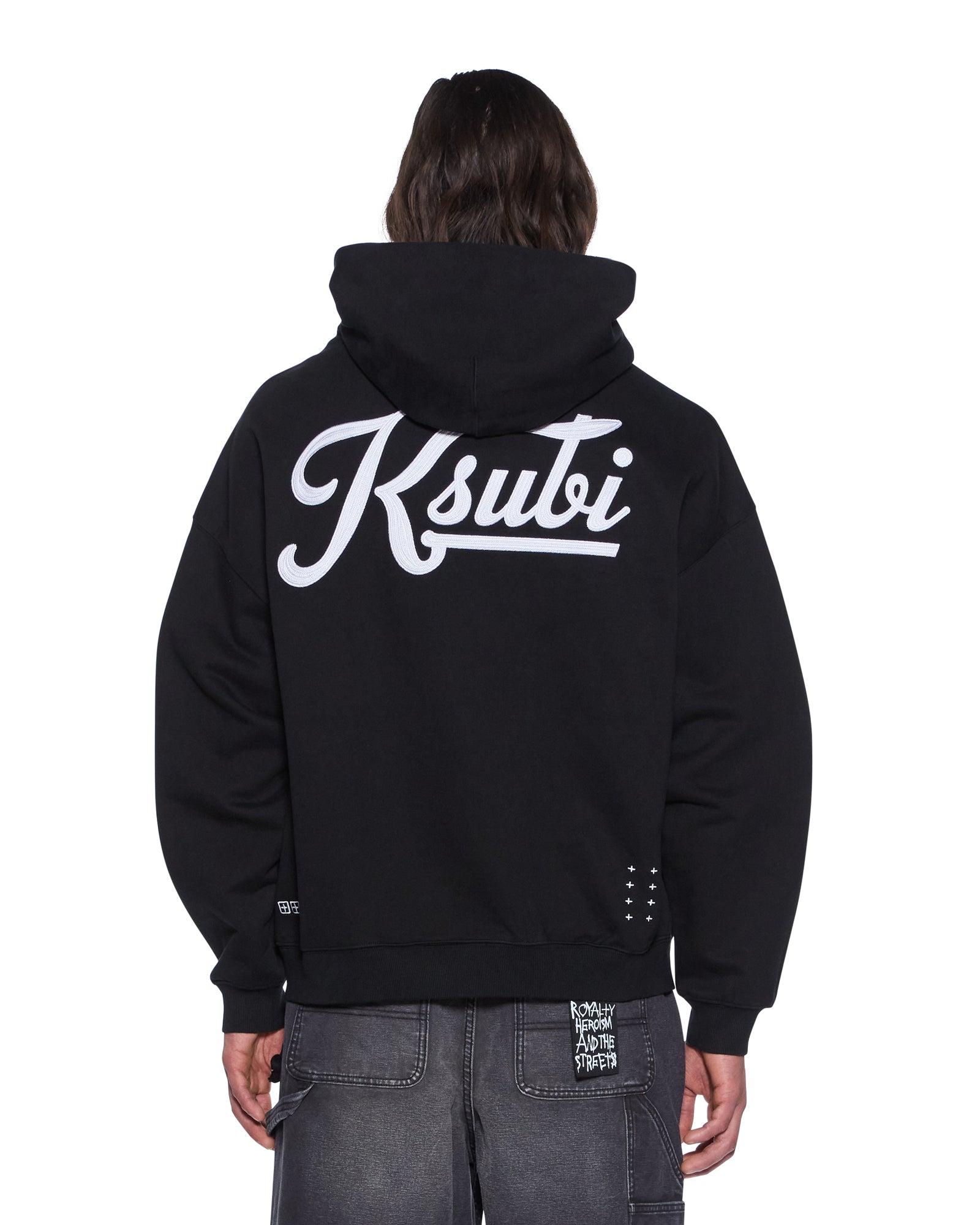 MENS  OUTFIELD EKCESS HOODIE BLACK OVERSIZED FLEECE