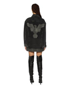 Womens Altar Trucker Jacket Phoenix Oversized Jackets - Black