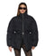WOMENS  CINCHED PUFFER BLACK REGULAR JACKETS