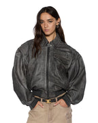 WOMENS HIGHWAY BOMBER VINTAGE BLACK JACKETS
