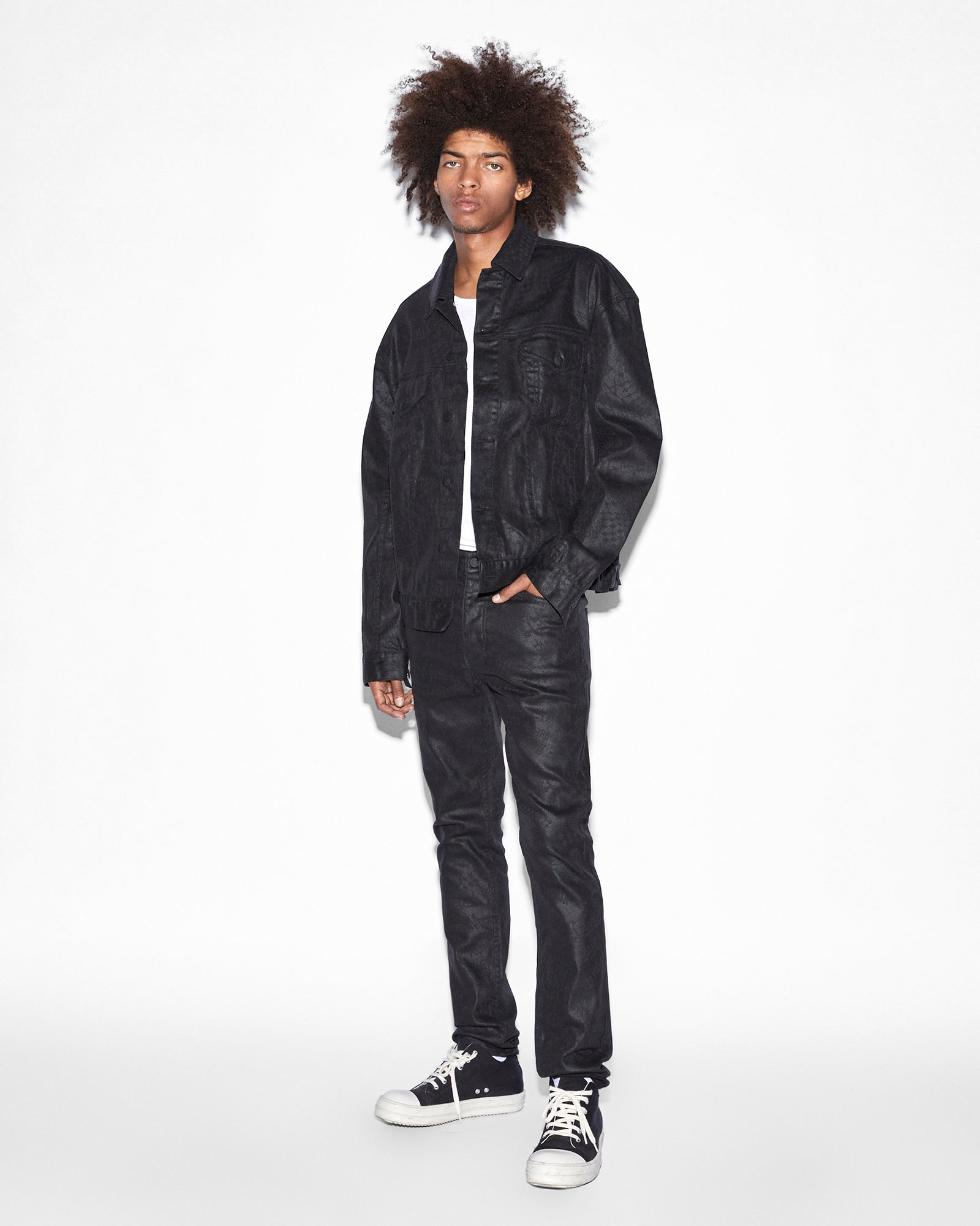 MENS  OH G JACKET BLACK GREASE OVERSIZED JACKETS