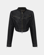 Womens Paradigm Crop Jacket Midnight Cropped Jackets - Black