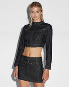 Womens Paradigm Crop Jacket Midnight Cropped Jackets - Black