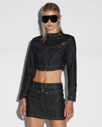 Womens Paradigm Crop Jacket Midnight Cropped Jackets - Black