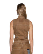 Womens Paradigm Gilet Rider Brown Regular Fashion Tops - Brown