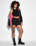 Womens Reversible Ls Shacket Oversized Jackets - Black