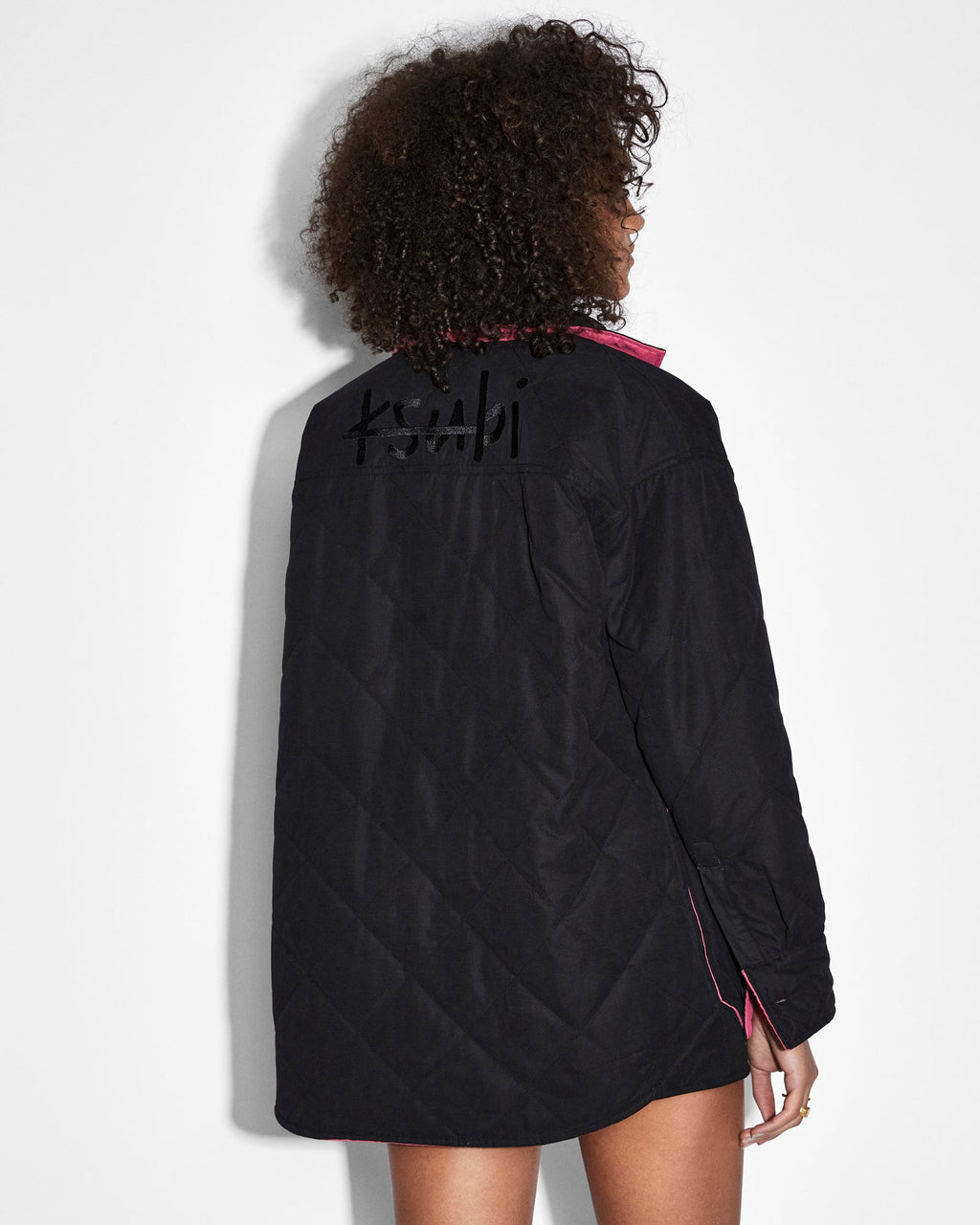 Womens Reversible Ls Shacket Oversized Jackets - Black