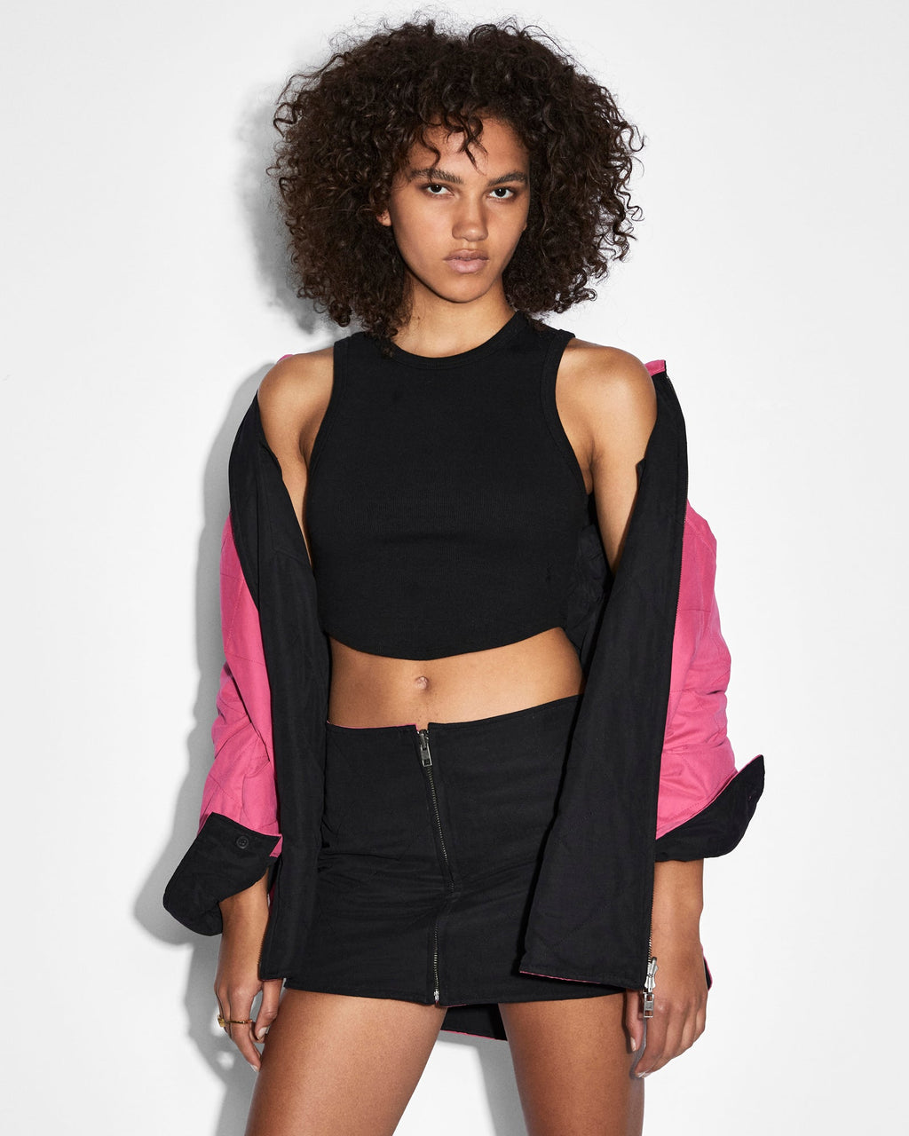 Womens Reversible Ls Shacket Oversized Jackets - Black