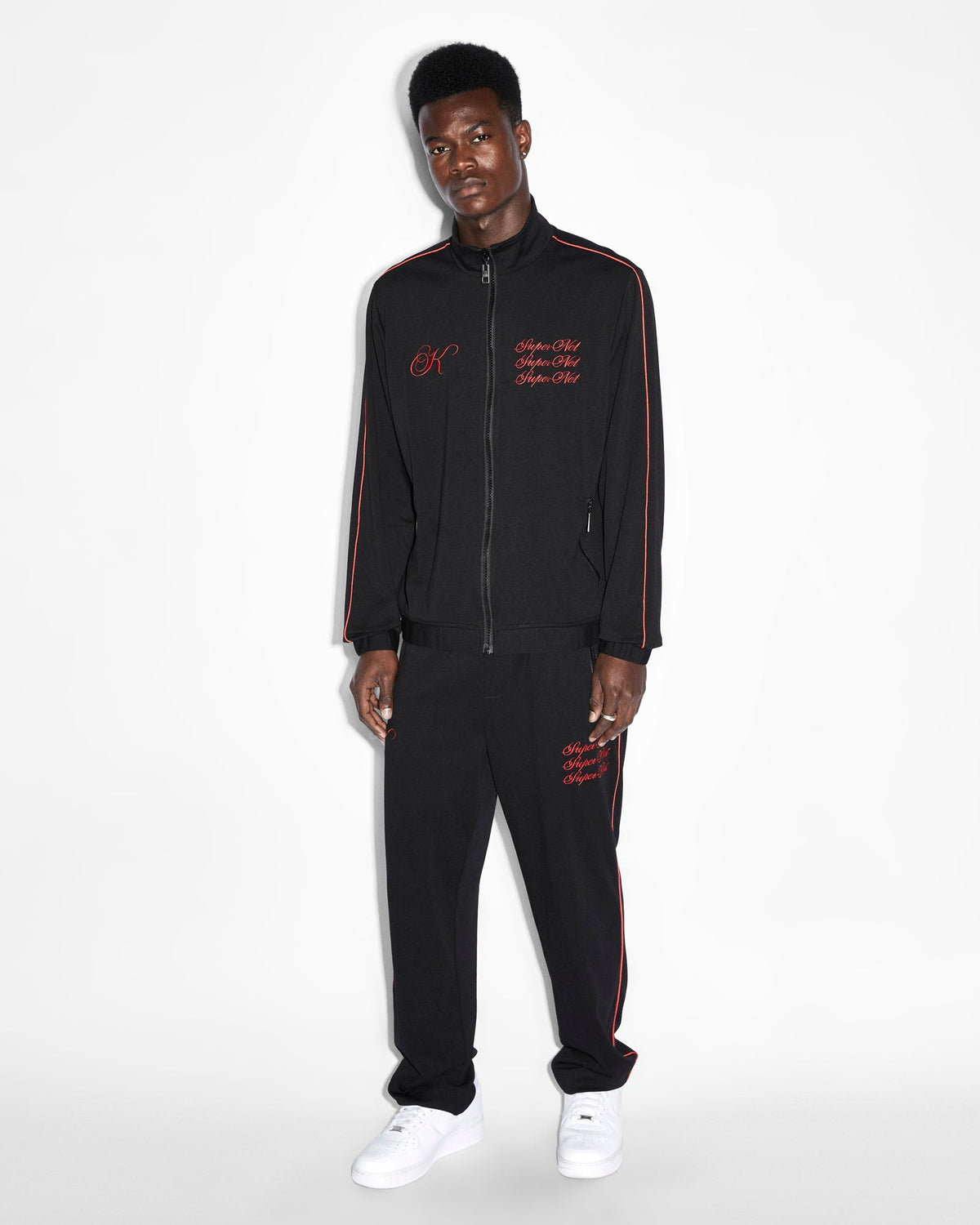 SCRIPTED ANTIDOTE TRAK JACKET BLACK/RED