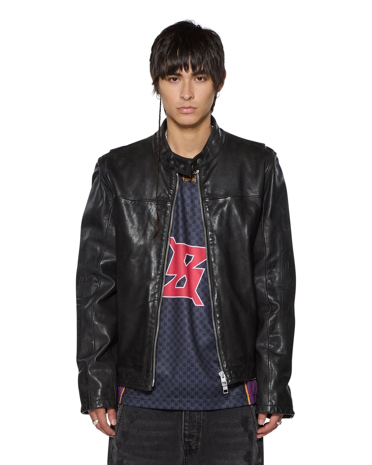 Mens Stinger Biker Moto Shell Regular Jackets - Black