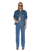 Womens Oversized Jacket Token Krystal Oversized Jackets - Denim