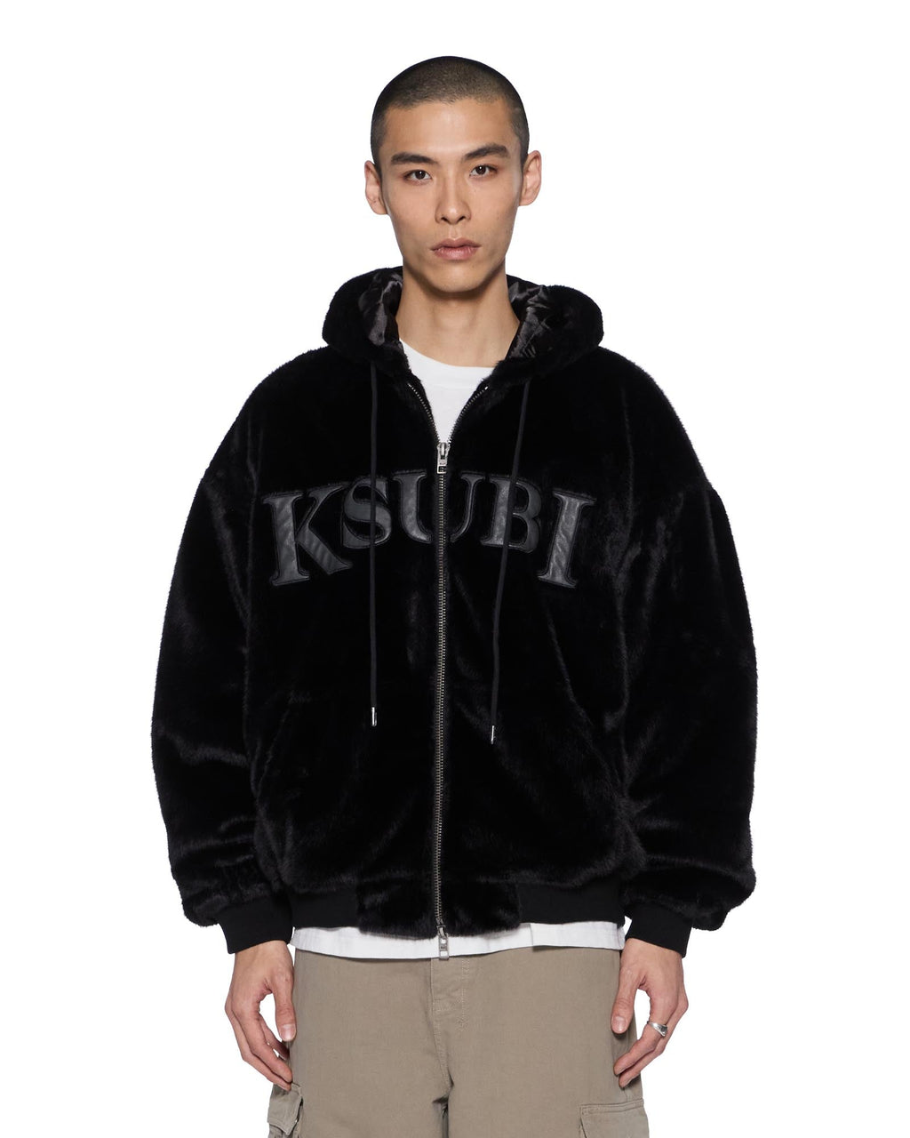 Mens Walkout Faux Fur Hooded Jacket Apex Relaxed Jackets - Black