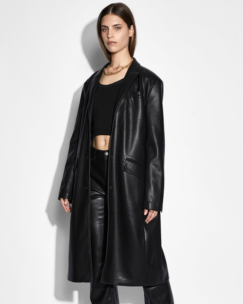 Womens Zephyr Duster Black Relaxed Jackets - Black