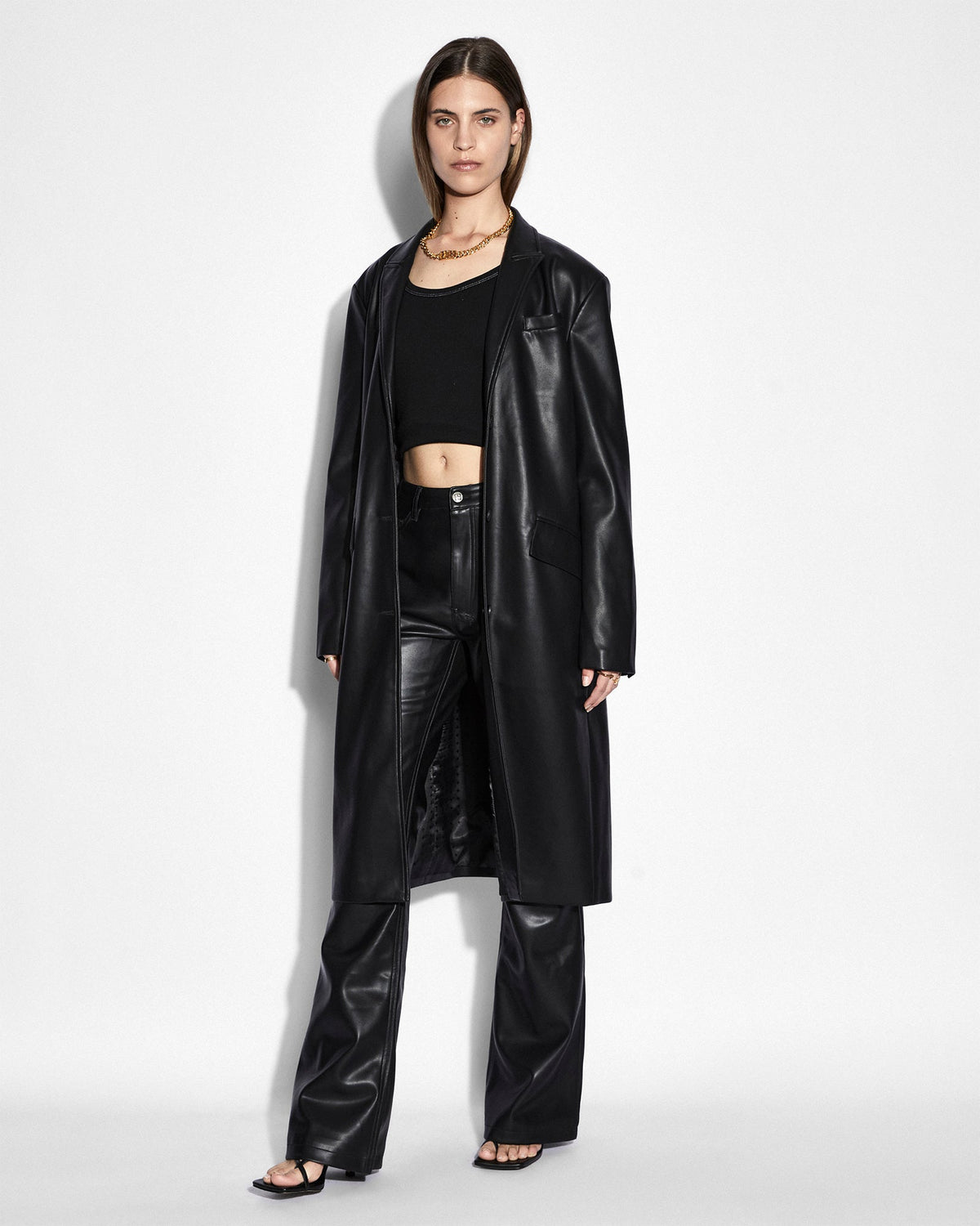 Womens Zephyr Duster Black Relaxed Jackets - Black