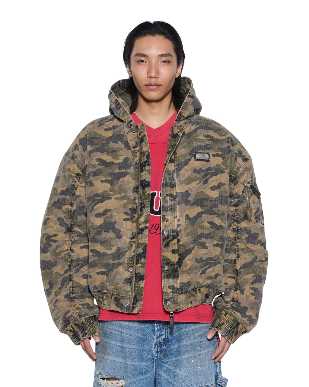 MENS PLATED BOMBER JACKET CAMO JACKETS