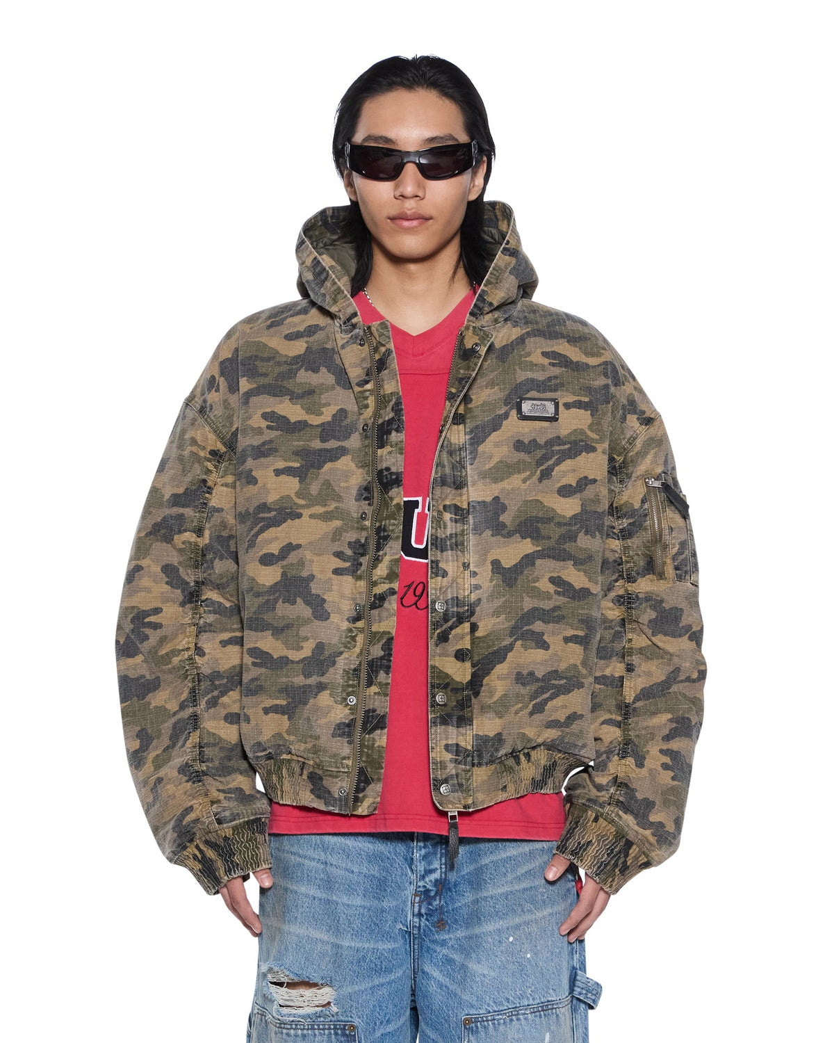 PLATED BOMBER JACKET CAMO