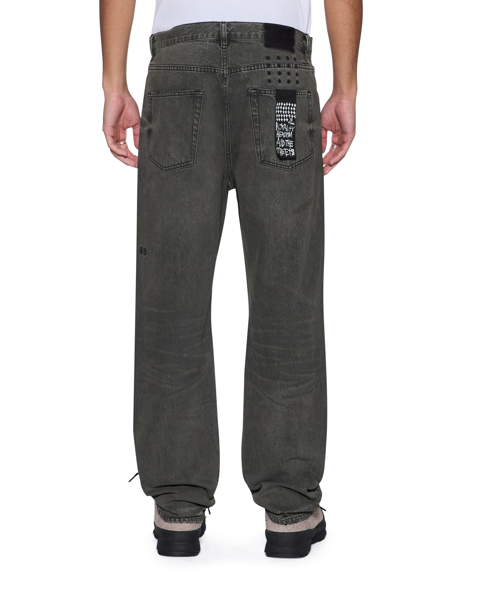 MENS  ANTI K MEKANIK GREY RELAXED DENIM JEANS