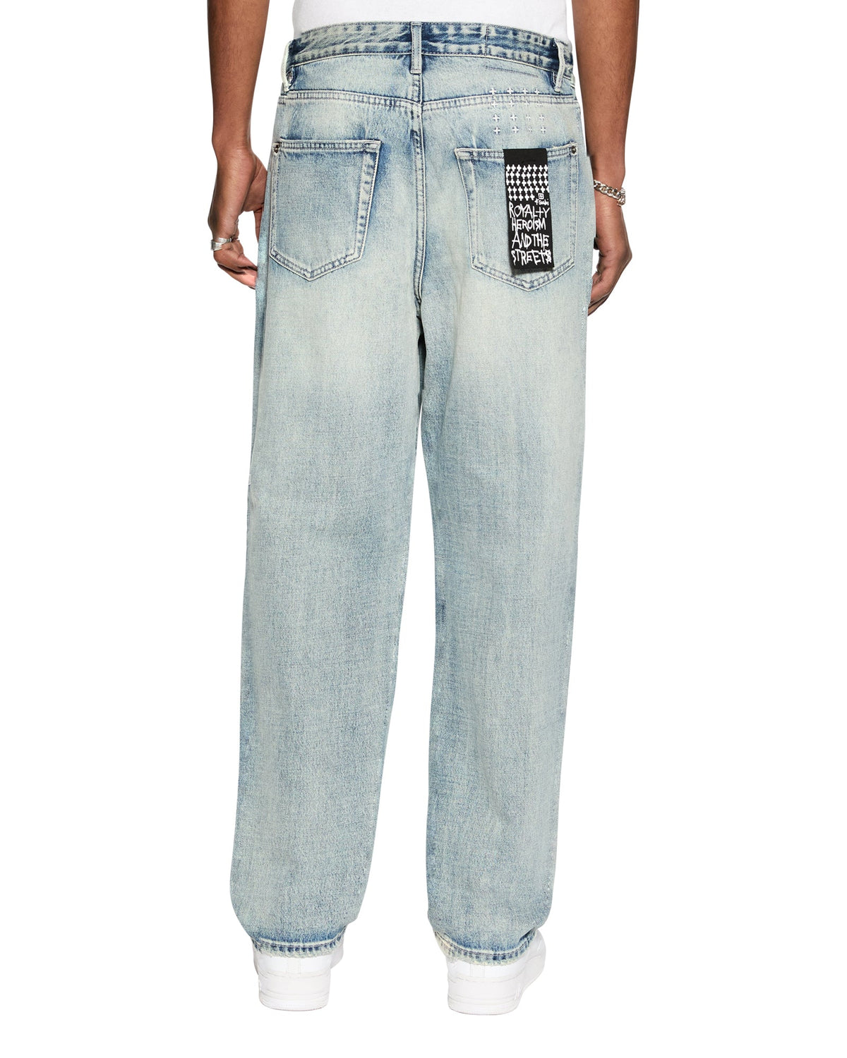 MENS ANTI K PUNK BLUE DENIM JEANS