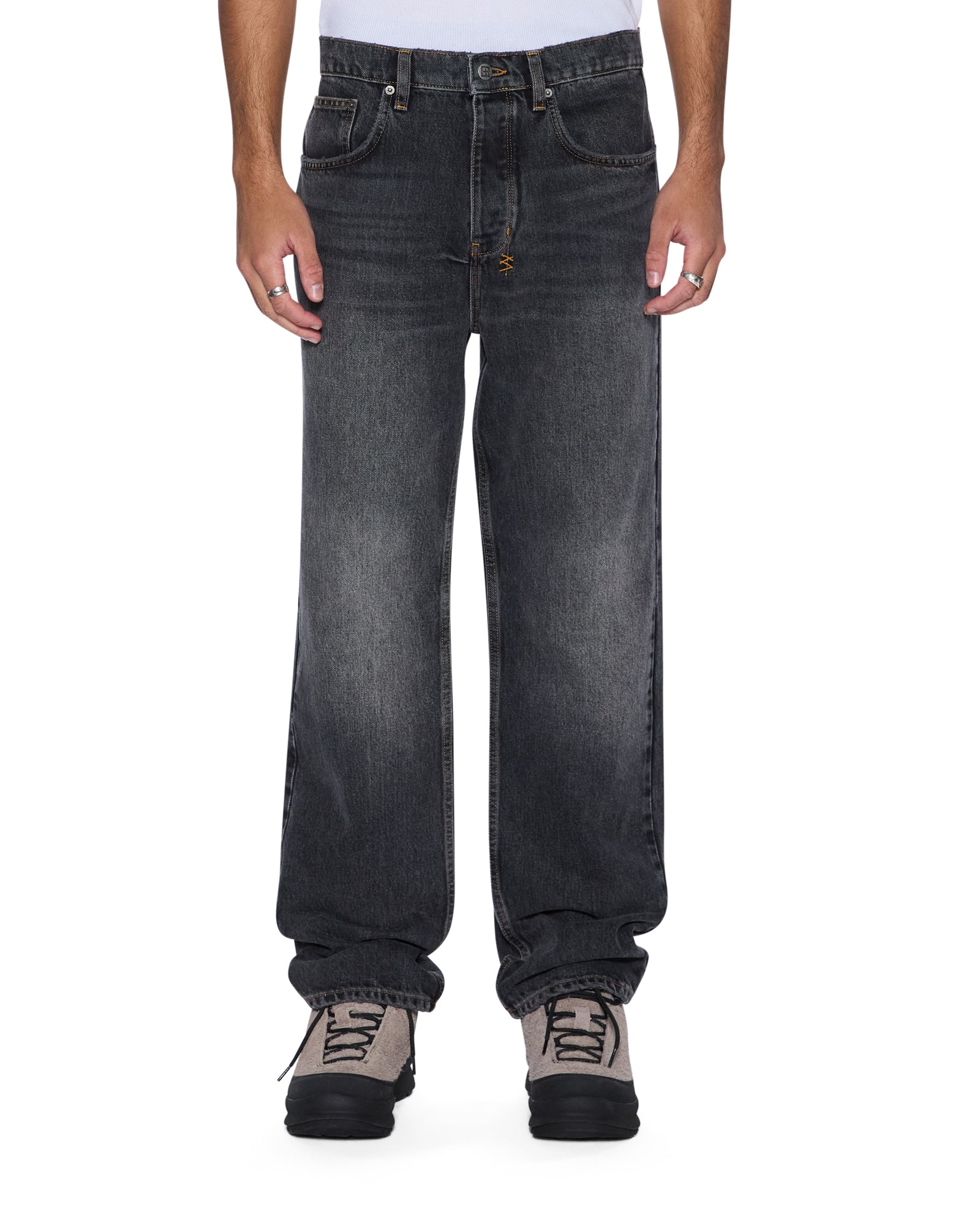 MENS ANTI K VILLAIN GREY RELAXED DENIM JEANS