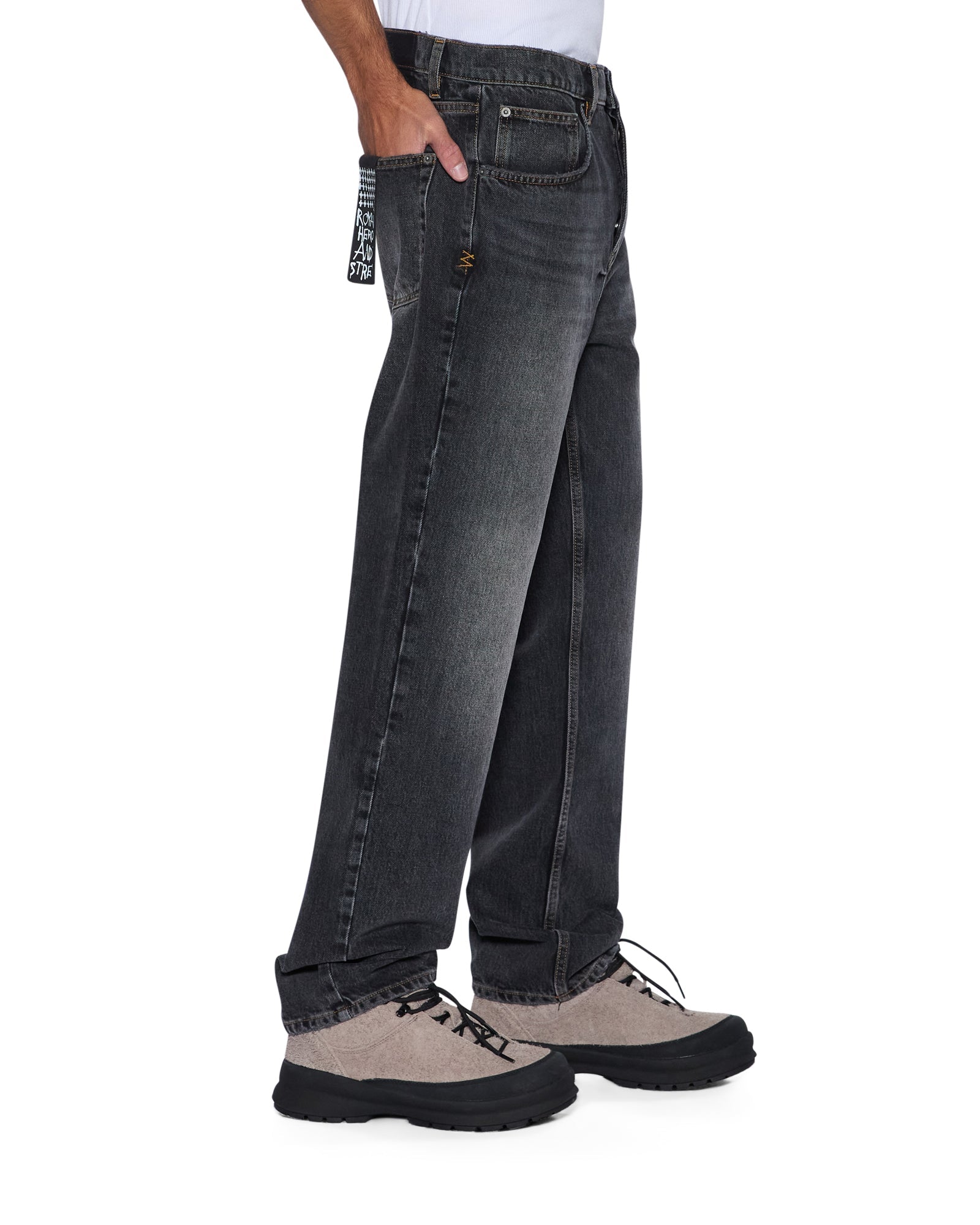 MENS ANTI K VILLAIN GREY RELAXED DENIM JEANS
