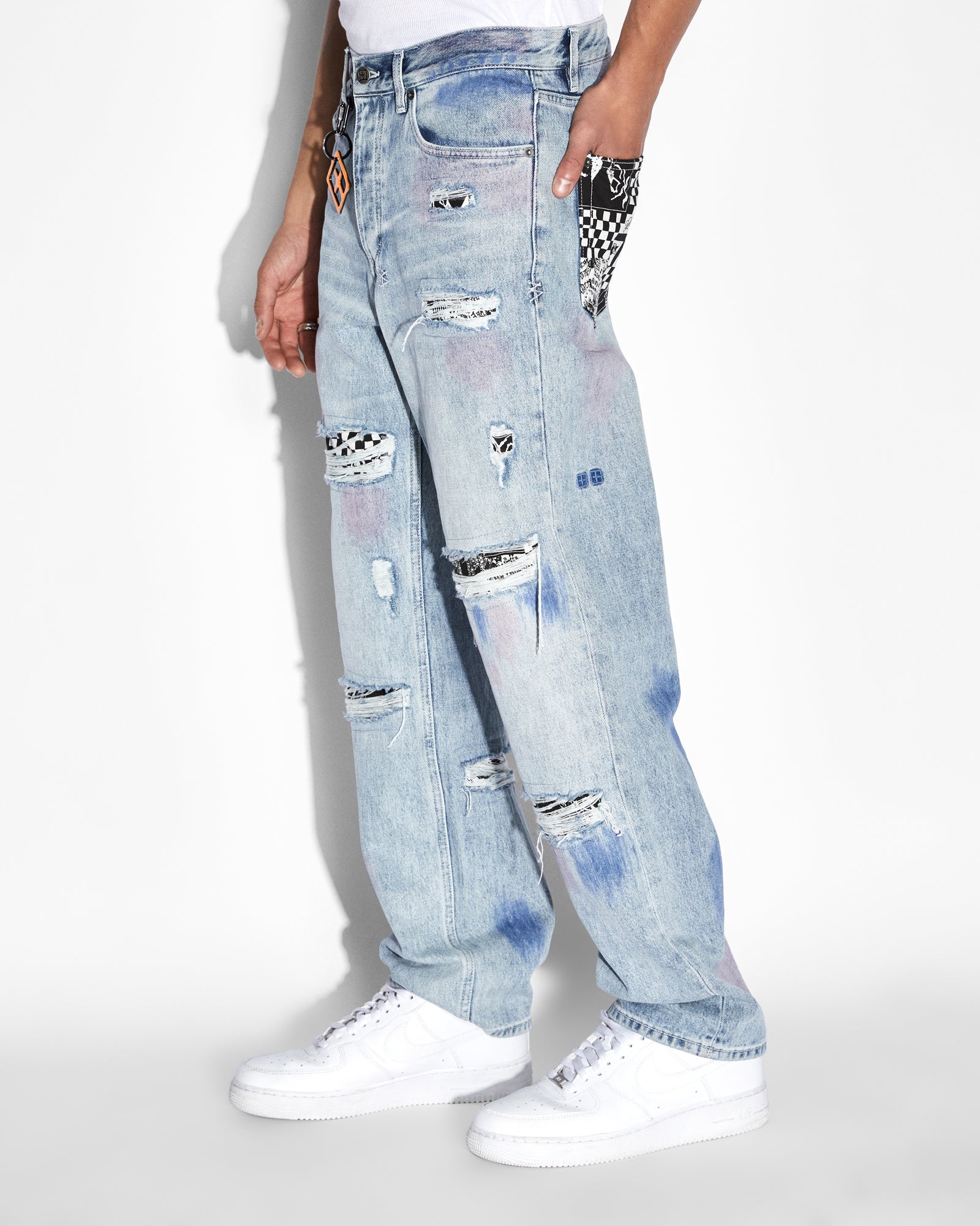 MENS  ANTI K STREETS KOLOR RELAXED DENIM JEANS