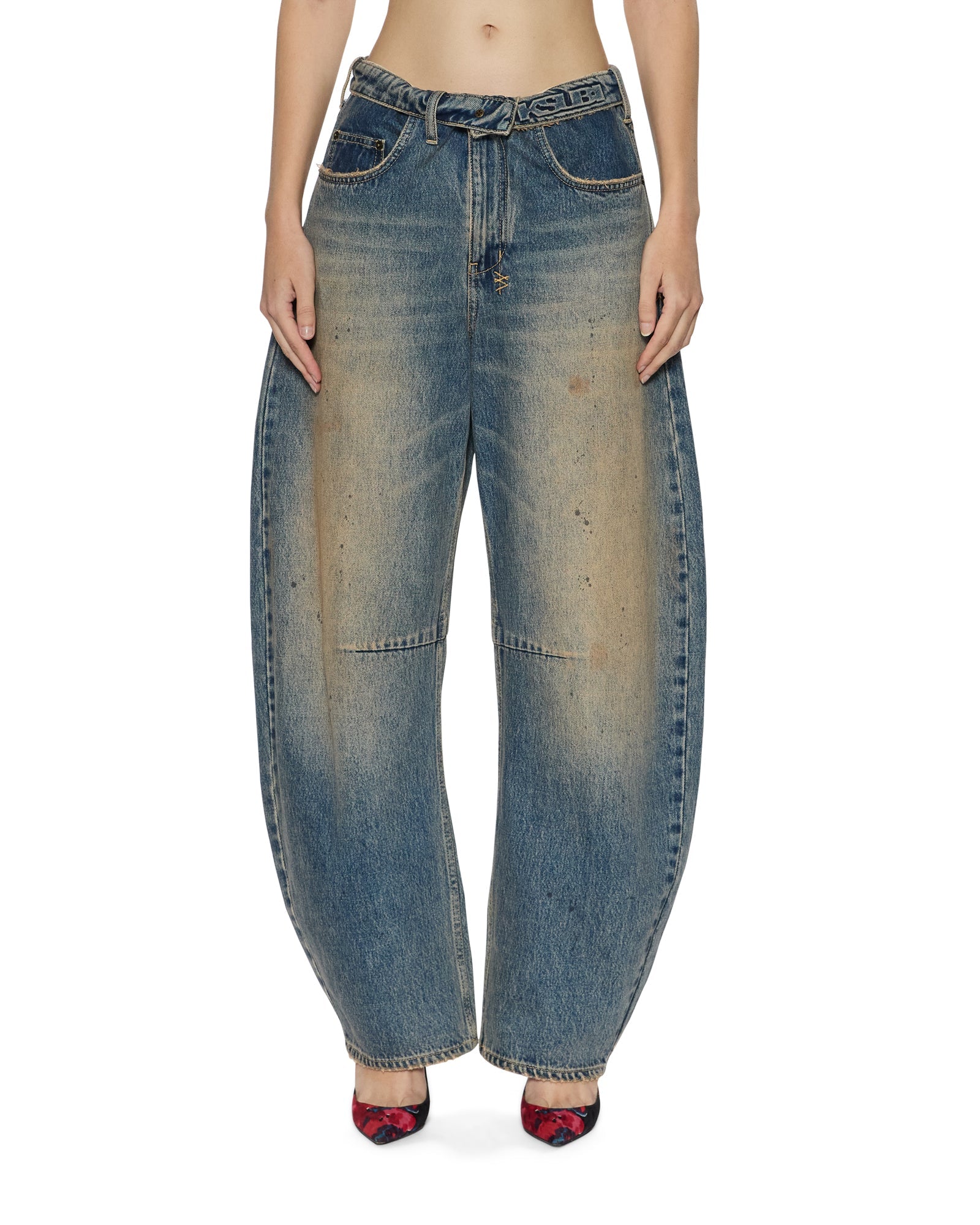 WOMENS  BARREL JEAN DUNE BARREL LEG DENIM JEANS
