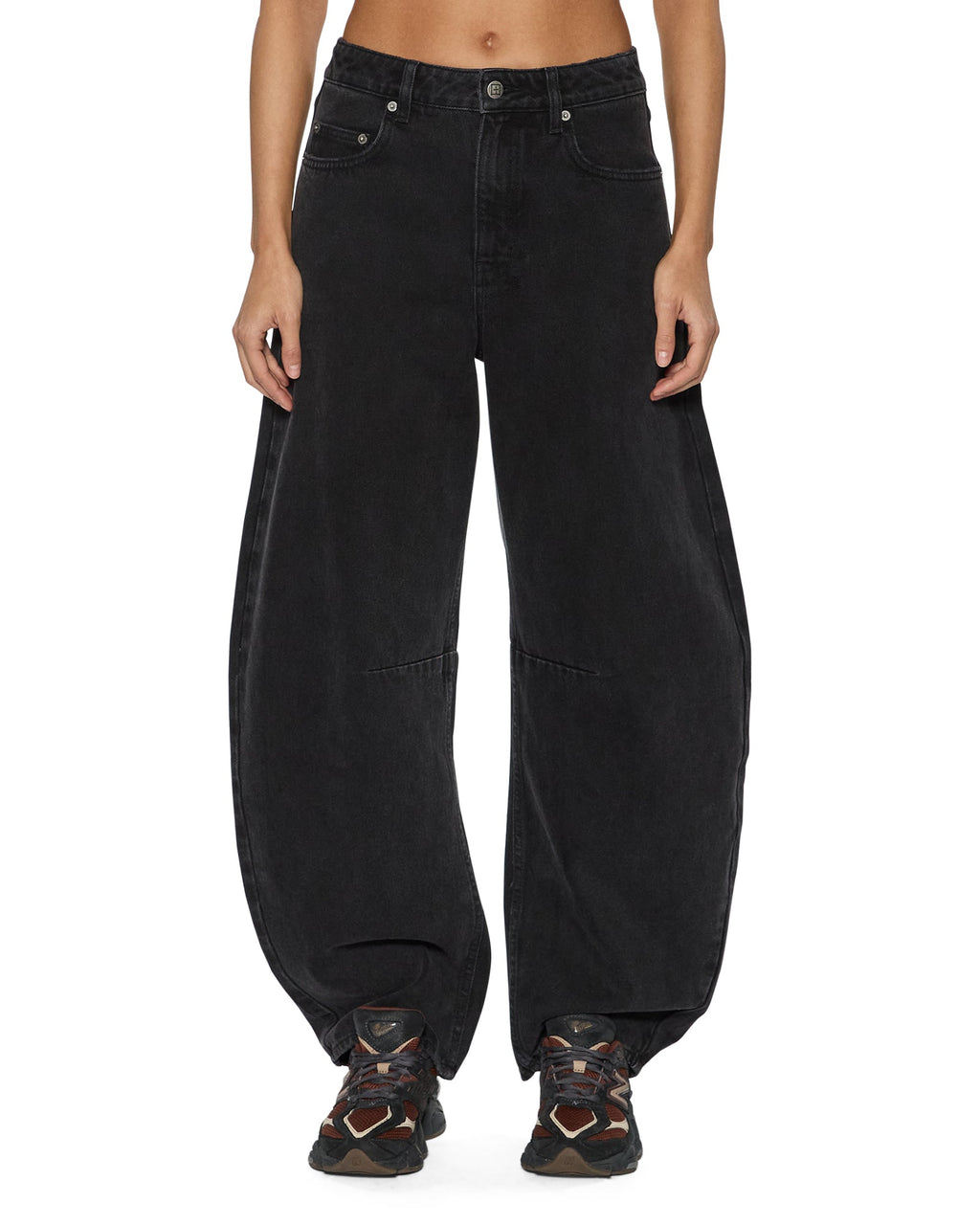 WOMENS BARREL JEAN NOIR DENIM JEANS