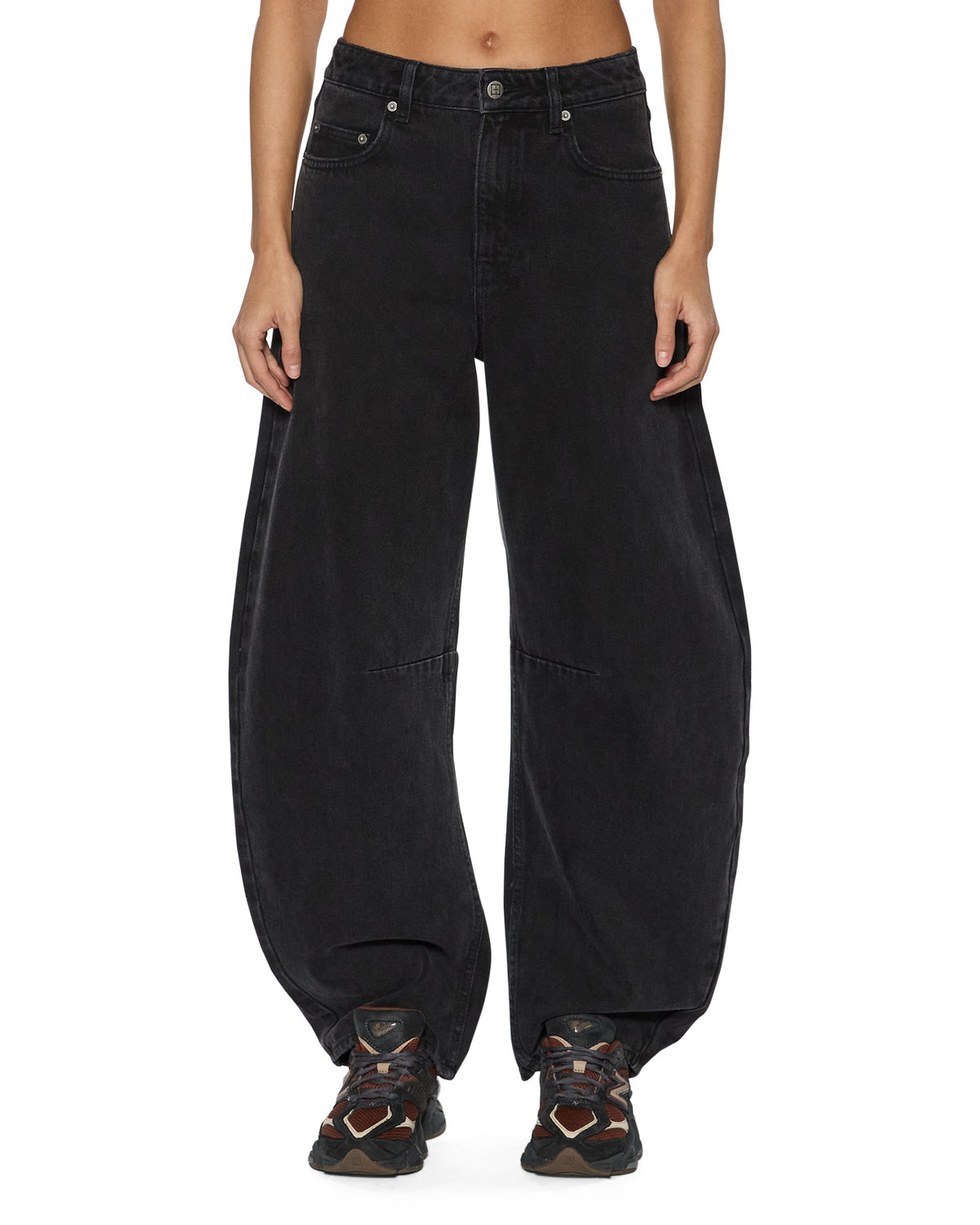 WOMENS BARREL JEAN NOIR DENIM JEANS