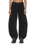 WOMENS BARREL JEAN NOIR DENIM JEANS