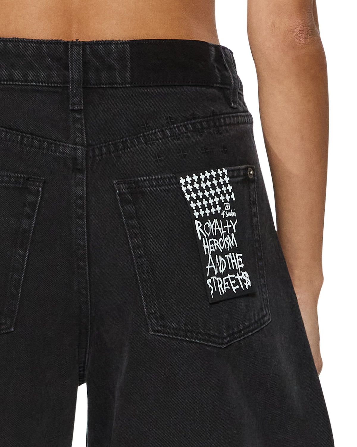 WOMENS BARREL JEAN NOIR DENIM JEANS
